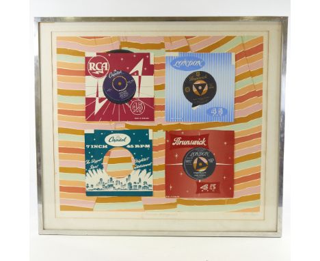 JAN BROWN, lithograph, "a popular arrangement" signed and numbered 4/20, image 48cm x 53cm.Most marks to reverse of glass som