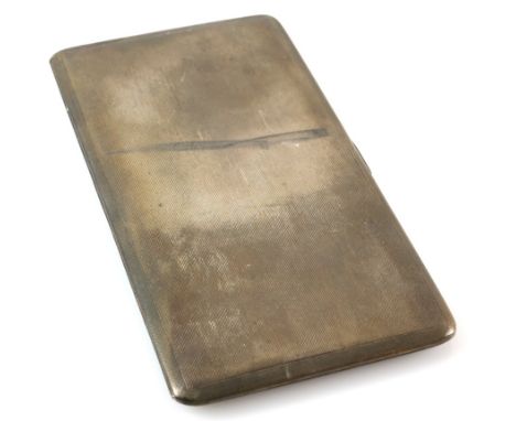 Modern silver cigarette case with engine turned decoration, by Garrard &amp; Co. Ltd., Birmingham, 1956, gross weight 8.4oz, 