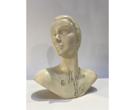 A hollow cast Master Hat bust, measuring 43cm H