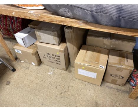 A quantity of boxed homeware/electrical appliances, to include a Tefal Ingenio Cooking set, Makita drill, lighting, storage b