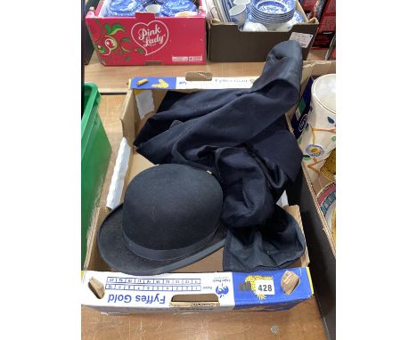 A Dunn and Co. cloth bowler hat and jacket