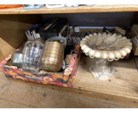 A quantity of CDs of mixed genres, various African inspired collectables including vases, coinage, literature and pedestal bo