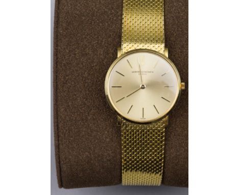 Gold Bracelet Watch, Circa 1960s, Manual wind Movement, 34mm 18K yellow gold case, Basket weaved Vacheron &amp; Constantin, 1