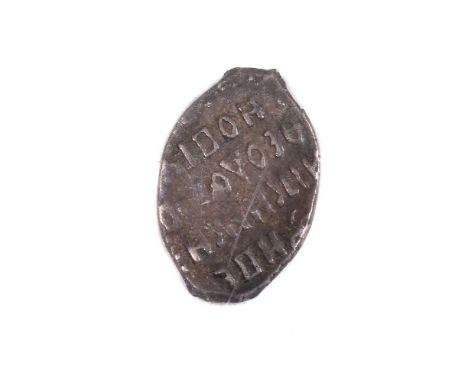 Russia, silver Denga, circa 17th century, horseman right, rev. legend, 0.7g. Fine, scarce