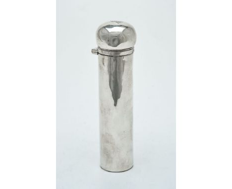 An Edwardian silver dressing case cylindrical jar by Asprey &amp; Co., London 1906, with a rounded bayonet fitting hinged cov