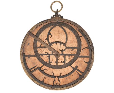 A Rare Medieval Brass Astrolabe, Probably Italian, Late 13th/Early 14th Century, CCA 4556.  Rete The fully symmetrical strapw