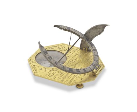 A Johann Martin silvered and gilt brass universal equinoctial dial, Augsburg, circa 1700,signed Johann Martin In Augsburg, oc