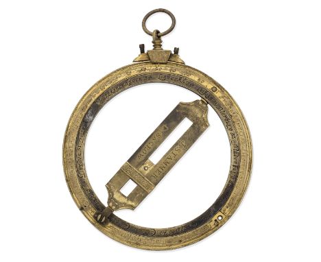 A J. Stammer gilt brass universal equinoctial ring dial, German, circa 1700,signed J STAMMER SACROW, outer ring gilt brass an