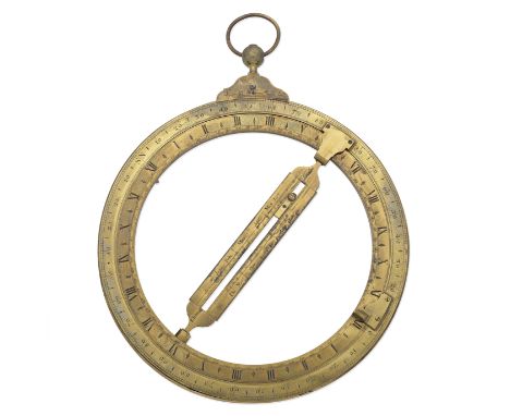 A large Thomas Blunt brass universal equinoctial ring dial, English, circa 1770,signed T Blunt London, made for use in both h