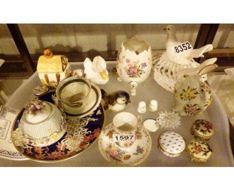 Tray of mixed ceramics including Goebel 