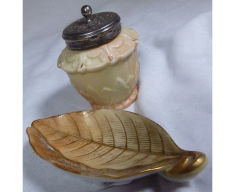 Royal Worcester mustard pot and a Blush Ivory pin dish