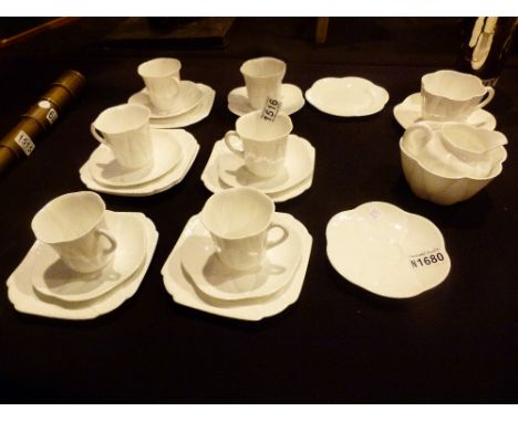 Shelley Dainty White 21 piece tea service R9272101 and Shelley breakfast cup and saucer 