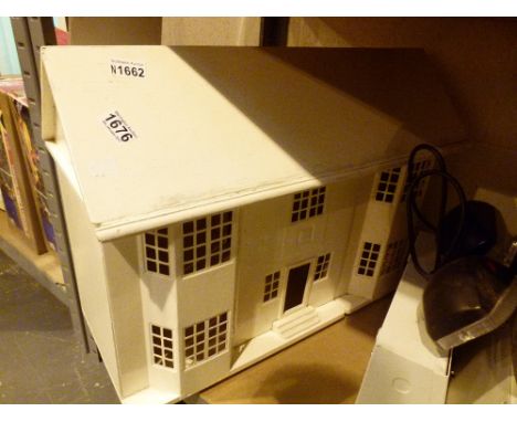 Vintage white painted dolls house