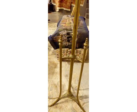 Edwardian rise and fall brass standard lamp 