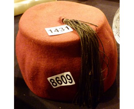 Genuine vintage Egyptian Fez with plaited straw lining by El Mag Ahmed Serag Cairo 