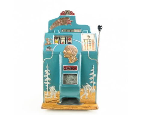 1936 O. D. Jennings &amp; Co. Four Star Chief 5 cent slot machine. Older restoration, in excellent visual condition. Accepts 