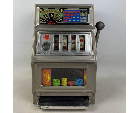 Vintage Waco "Casino King" toy slot machine coin bank ca. 1970s. Made in Japan. Good visual condition, shows some wear. Worki