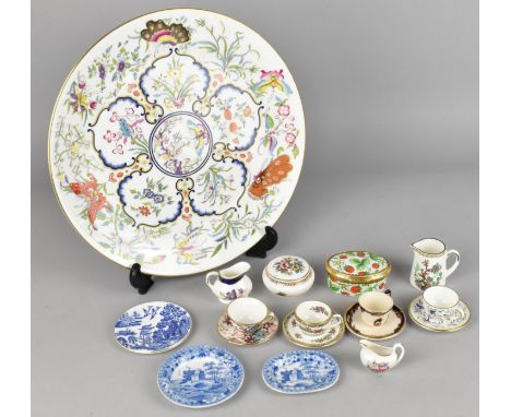 A Collection of Miniatures to Comprise Crown Staffordshire Cup and Saucer, Coalport Ming Rose Cup and Saucer, Masons Mandalay