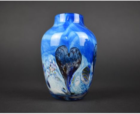 A Caithness Cadenza Heart Vase, 11cm high