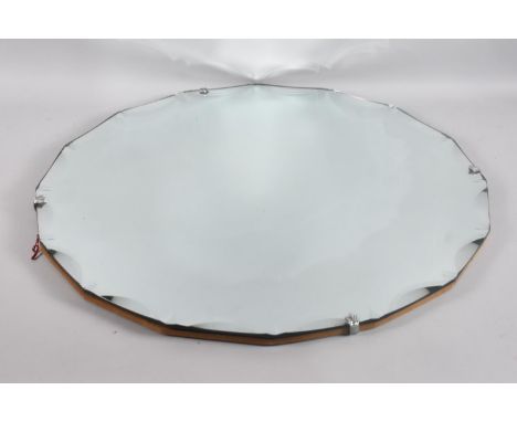 A Vintage Circular Bevel Edged Wall Mirror, 60cms Diameter