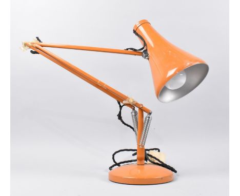 A Vintage Herbert Terry Orange Painted Anglepoise Table Lamp