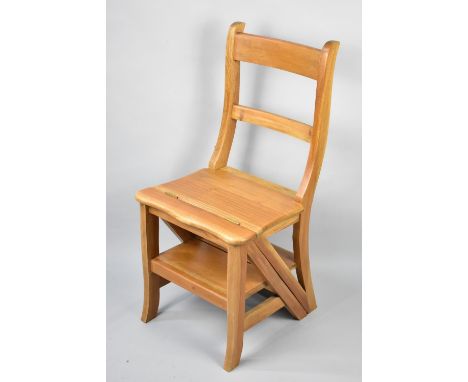 A Modern Metamorphic Three Tread Library Step Chair