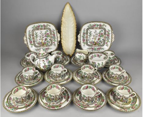 A Coalport Indian Tree Tea Set to Comprise Eleven Cups, Twelve Saucers, Twelve Side Plates, Two Cake Plates, Teapot, Milk Jug