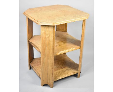 A Mid 20th Century Light Oak Square Topped Two Tier Occasional Table, 52cms Square and 66cms High