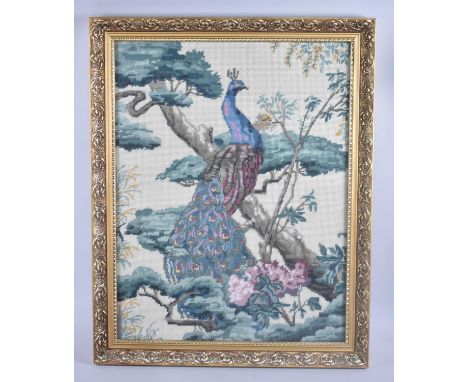 A Gilt Framed Tapestry by Marian Powell, Exotic Bird 1989, 49x64cms