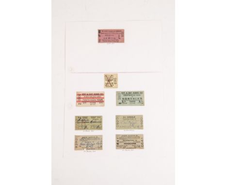 A Jersey Railways & Tramways 2nd Class single ticket for Millbrook to La Moie (17 Oct 1920). Together with 7x Kent & East Sus