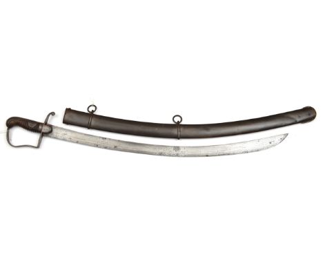 A 1796 pattern light cavalry trooper’s sword, broad curved shallow fullered blade 32½”, marked “Iosh.H. Reddell & Co” on back