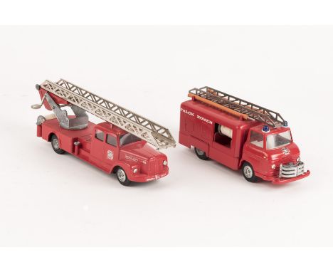 2 Tekno Denmark Fire Appliances. A Scania Vabis Turntable Fire Engine (445). Together with a Fire Truck, Falck Zonen. GC-VGC,