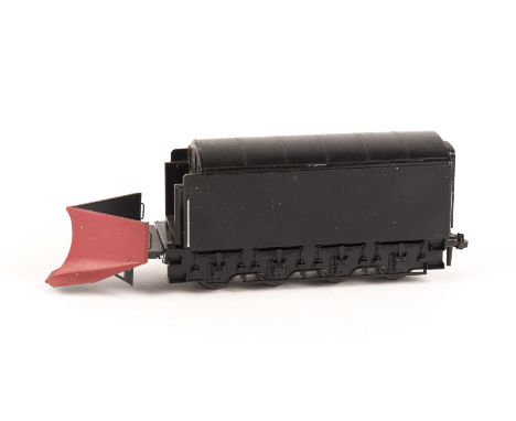A rare Liliput locomotive tender snow plough (1070). Finished in plain black, with snow plough painted in red. This unusual i