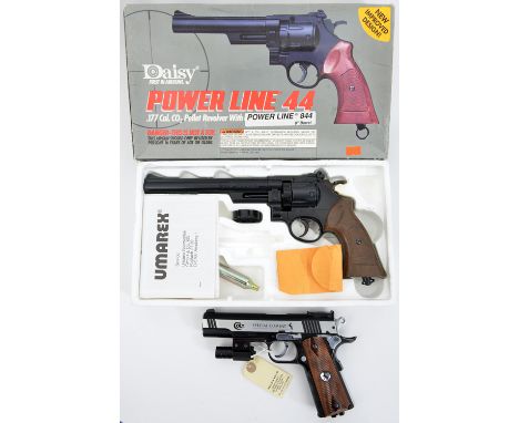 A 6 shot .177” Daisy Power Line Model 44 CO2 revolver,  number 0695 00095, in as New Condition, in its fitted polystyrene lin