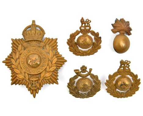 An OR’s HP of The R Marines (1100) and 4 cap badges: RMA (1108), RMLI, KC and ERII RM. GC (5) Part III of the Collection of t