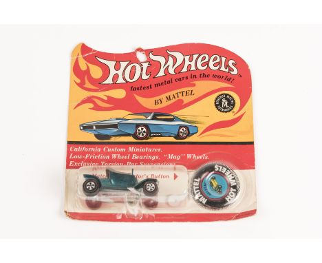 A scarce 1969 issue Mattel HotWheels ‘Californian Custom Miniatures’ Hot Heap. Finished in vacuum plated blue. Still sealed o