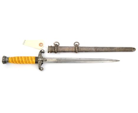 A Third Reich Army officer’s dagger,  by Ernst Pack, Solingen (Siegfried Waffen), the hilt with yellow plastic grip and plate