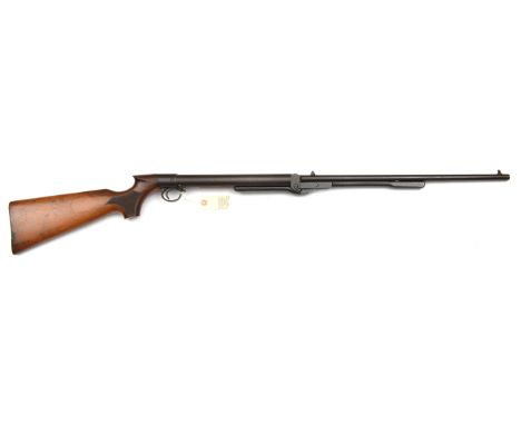 A .22” BSA “Improved Model D” underlever air rifle,  number 51825 (1912), 45½” overall, with side catch cocking lever, the ai