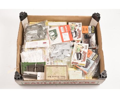 A good selection of Airfix Kitmaster, Dapol, Keil Kraft,  OO etc unmade platic kits. Airfix. including Rocket, 2x Brake Van, 