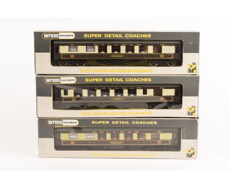 3 Wrenn Railways Pullman Cars.  'Evadne'  (W6002E).  Plus an 'Audrey' (W6002A) and a Golden Arrow example, 'Pegasus'  with br
