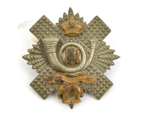 A Vic NCO’s bi-metal glengarry badge of a Vol Bn The Highland Light Infantry, blank scrolls. GC (tarnished). Plate 4 Part III