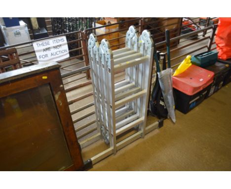An aluminium extending ladder