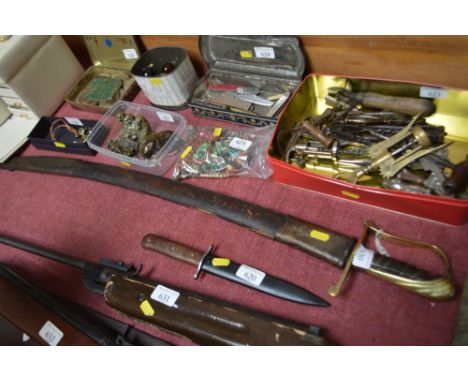 A cavalry sabre in leather mounted scabbard