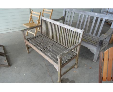 A teak garden bench