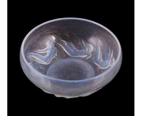 LALIQUE, RENE LALIQUE, CALYPSO, AN OPALESCENT GLASS BOWL  CIRCA 1930 Signed R. LALIQUE FRANCE  19.5cm diameter  Condition Rep