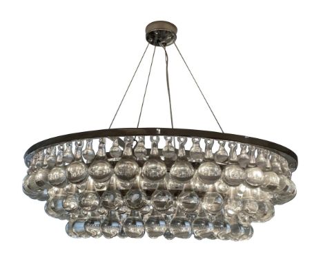 OCHRE, ARTIC PEAR, A SUITE OF LIGHTING, COMPRISING A CHANDELIER AND A PAIR OF WALL BRACKETS  MODERN  The chandelier 92cm diam