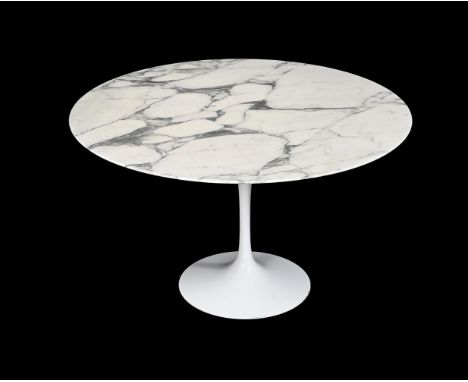 EERO SAARINEN (1910-1961) FOR KNOLL INTERNATIONAL, A 'TULIP' DINING TABLE  LATE 20TH CENTURY With circular marble top 73cm hi