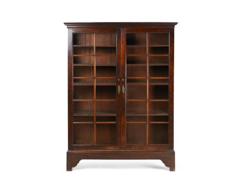 A GEORGE II OAK BOOKCASE    SECOND QUARTER 18TH CENTURY   193 cm high, 145cm  wide, 38cm deep    Condition Report:  The oak i