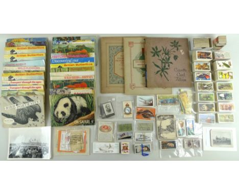 A collection of cigarette cards including two silk flower Kenisitas cards, Polyanthus and Crocus, in original card covers, ot