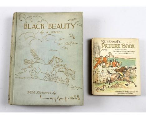 Black Beauty by Anna Sewell, illustrated by Lucy-Kemp Welsh, colour plates intact, the covers cream cloth and gilding, dedica